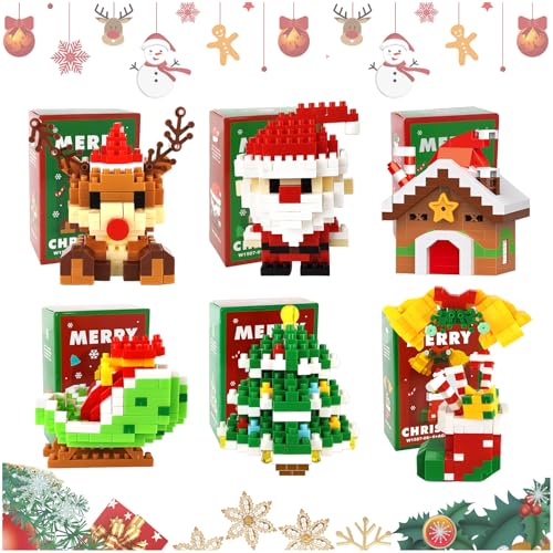 KutaKuta Weihnachts Bausteine Set, 6 Stück Weihnachts Mini Bausteine...