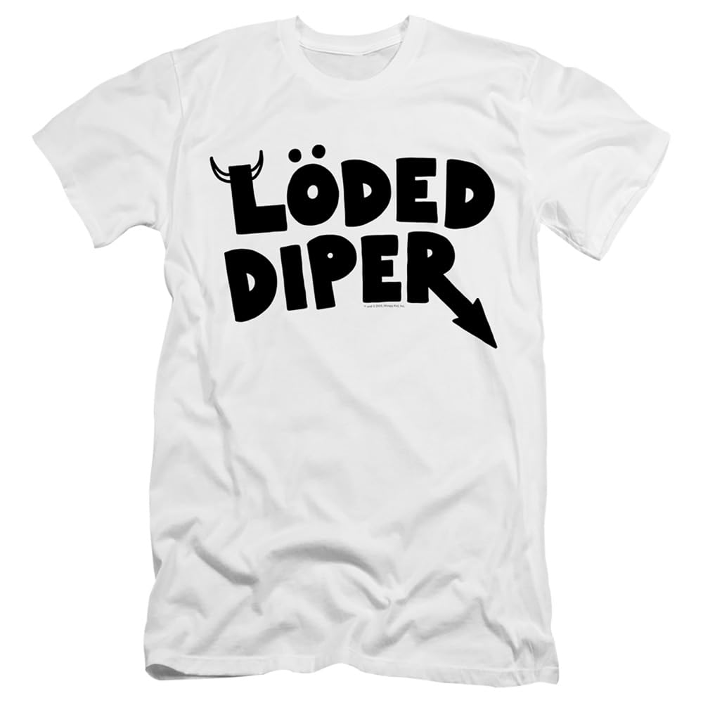 PopfunkClassic Diary of a Wimpy Kid LÖDED DIPER Logo Unisex Adult Canvas Brand T Shirt
