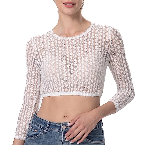 Kelliar Dirndlbluse Damen Trachtenbluse Creme Dirndl Bluse für Bavarian...