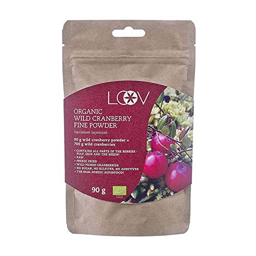 Arándano Agrio en Polvo, Silvestre, Orgánico, 100% Obtenido a Partir de Fruta Entera, Crudo, Suministro Para 18 Días, Fuente Superior de Antioxidantes, 90 g, Sin Azúcar Añadida, Sin Aditivos