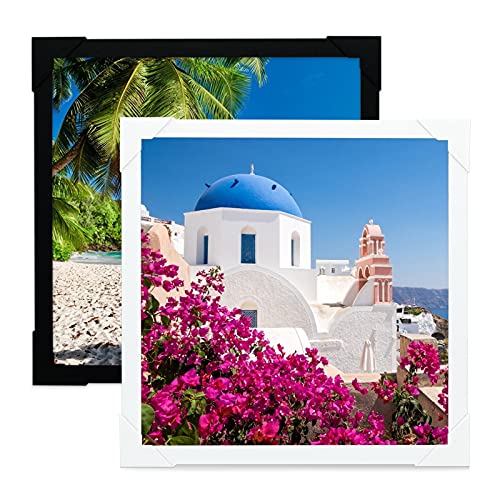 10 x 10 in DIY Diamond Painting Frames, Frames for Gem Painting Kit Pictures, Diamond Art Accessories, Frames for Gallery and Home Decor Compatible with 3030cm Canvas 2Pack Black&White by WDLAND