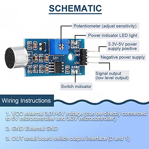 5PCS-Microphone-Sensor-Module-High-Sensitivity-Sound-Detection-Sound-Sensor-Control-Switch-ModuleBlue-33-5V-for-Arduino-with-Dupont-Cable