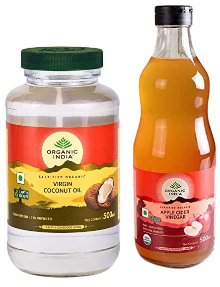 Image of Organic India Virgin Coconut Oil, 500ml & Apple Cider Vinegar 500 Ml