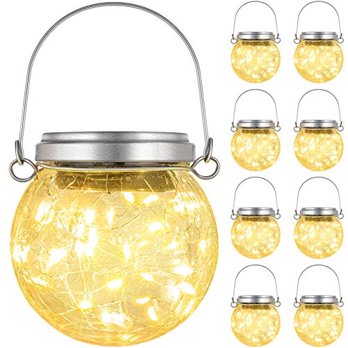 8 Pack Solar Hanging Lights Outdoor, Cracked Glass Solar Ball LED Lights, Solar Powered Globe Lights Waterproof with Handle for Patio, Tree, Yard, Holiday, Solar Garden Lights Decoration (Warm White) 8 Pack Solar Hanging Lights Outdoor, Cracked Glass Solar Ball LED Lights, Solar Powered Globe Lights Waterproof with Handle for Patio, Tree, Yard, Holiday, Solar Garden Lights Decoration (Warm White)