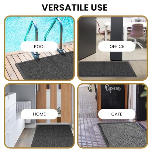 ComFymat Non-Slip Heavy Duty Dirt Trapper Doormat – Rubber Backed, Washable, Indoor & Outdoor Use | Perfect for Hallway, Kitchen, Entrance & Patio – Durable, Easy to Clean Floor Mat