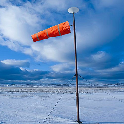 Anley 30 Inch Windsock - Rip-Stop Polyester Wind Direction Measurement Sock Bag With Reflective Belt - For Outdoors Airport Farm & Park - Orange 2.5 Feet #TOP5