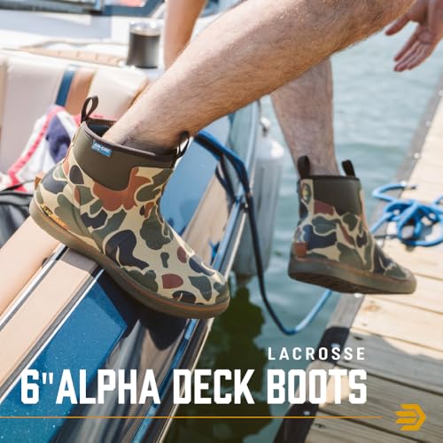 Image of LaCrosse Alpha Deck Boot 6-Inch - Waterproof Shoes for Men - Slip-Resistant Outsole & Deck Boots for Men - Quick-Dry Air-Circ Lining & Fishing Shoes