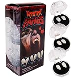 Set of 3 Realistic Vampire Fangs Teeth - Fake Vampire Fang for Adults & Kids - Scarecrow Demon Werewolf Dracula Halloween Costume Cosplay Apparel Fangs - Retractable Wolf Fake Sharp Teeth Accessories
