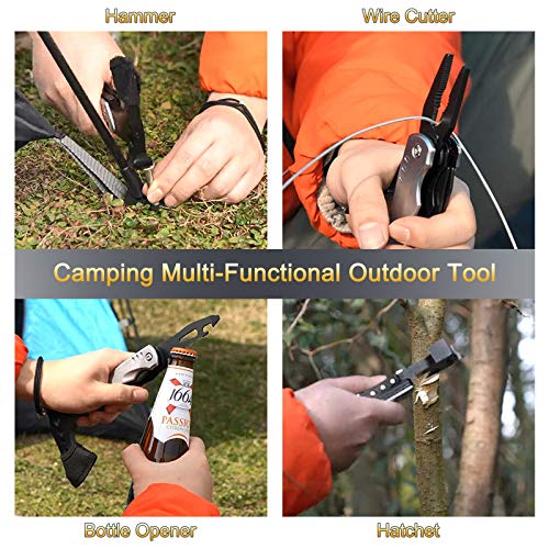 Multitool Camping Accessories Survival Gear, 14 in 1 Camping Kit with Axe Hammer Saw Screwdrivers Pliers Bottle Opener and more, Unique Birthday Gifts for Men,Best Dad Presents - Thumbnail 4