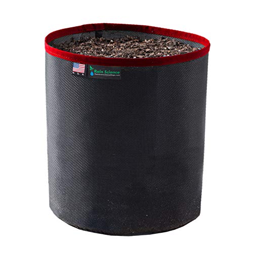Rain Science Grow Bag, Air Pruning Mesh Fabric Plant Container (3 Gallon, Black/Red) #TOP17