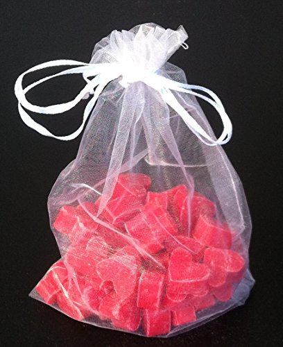 Florex Schafmilchseife Mini corazón 50 unidades de loto en bolsa de organza, jabón para regalo