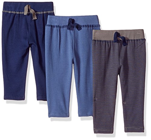 Hudson Baby Unisex Baby Cotton Pants and Leggings, Charcoal Stripe, 9-12 Months
