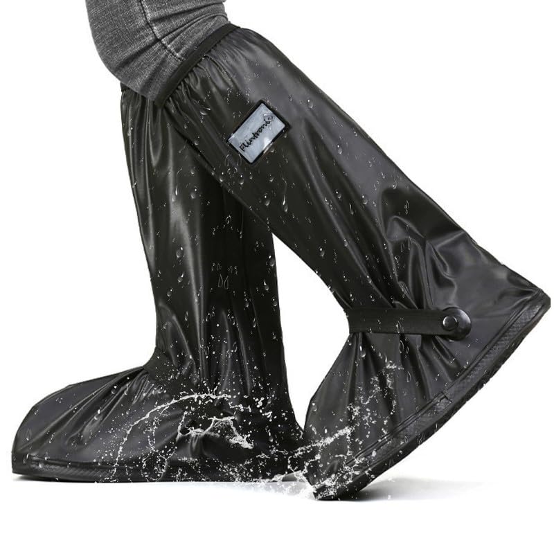 flintronic 1 Pare Cubre Zapatos Impermeable Lluvia, Lavable Cubrezapatos Reflector, Calzado Cubrebotas Nieve Anti Barro Reutilizables, Diseño de Suela Antideslizante Cubre, para Hombre Mujer, XL