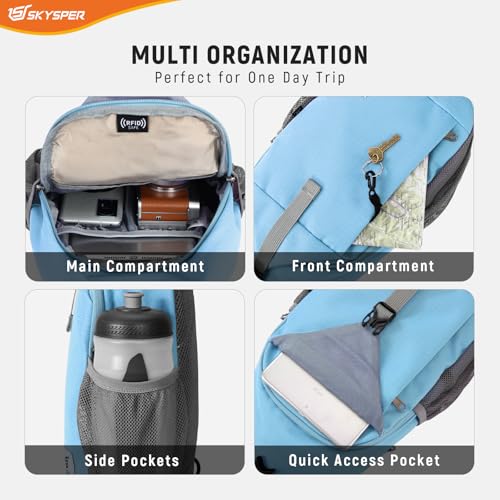 Image of SKYSPER Sling Bag RFID Cross Body Bag Recycled Crossbody Backpack Travel Daypack