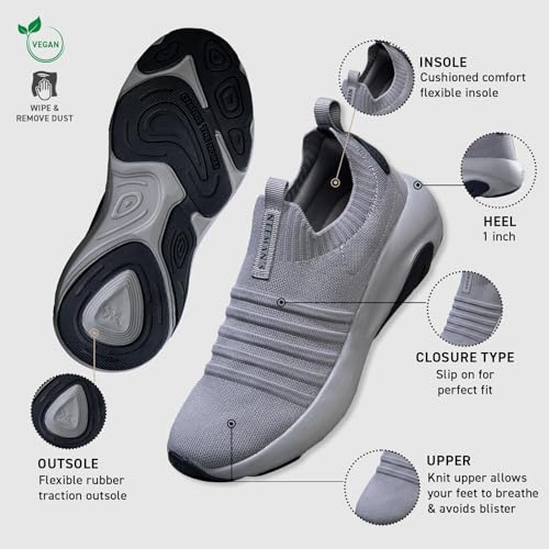 Image of Neeman's Unisex Begin Walk 'Breeze' Slip Ons Shoes | Breathable Knit Upper with Cushioned Insole & Supportive Midsole for Everyday Comfort