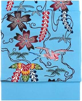 ⑥⑧⑥城間栄順 本場琉球紅型 名古屋帯 夏帯 麻 Amazon | 本紅型 名古屋帯 城間栄順 城間びんがた工房 仕立て付き 琉球