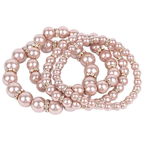 Coiris 4pcs /Set Imitation Pearl Bracelets Crystal Women Multi Layer (BR1113)