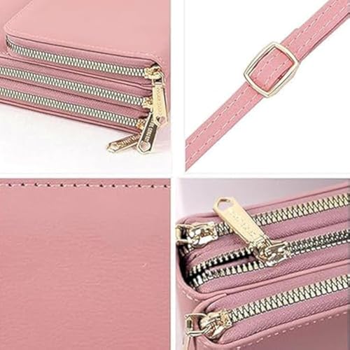 Cherishion Leather Small Crossbody Bag for Women, Mini Messenger Shoulder Handbag, Multi-Compartment Phone Wallet Bag4