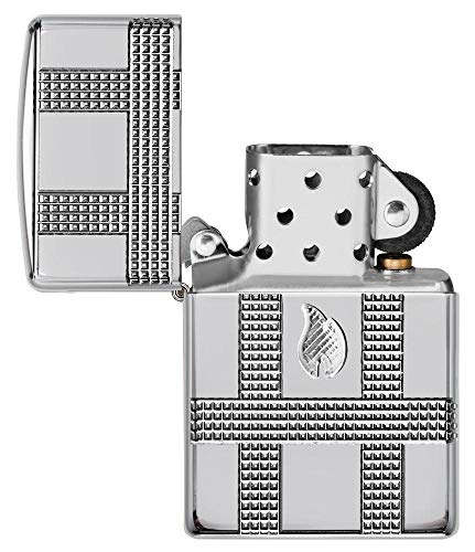 Encendedor Zippo Geometric Design Cromado miniatura 4