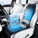 Upgraded Cooling Car Seat Cover Front Seat with Blowing&Suction, 12V-24V Ventilated Car Seat Cushion with 8 Turbo Fans, 3-Speed Adjustable Universal Fit Breathable Car Cushion for Summer Driving-Black