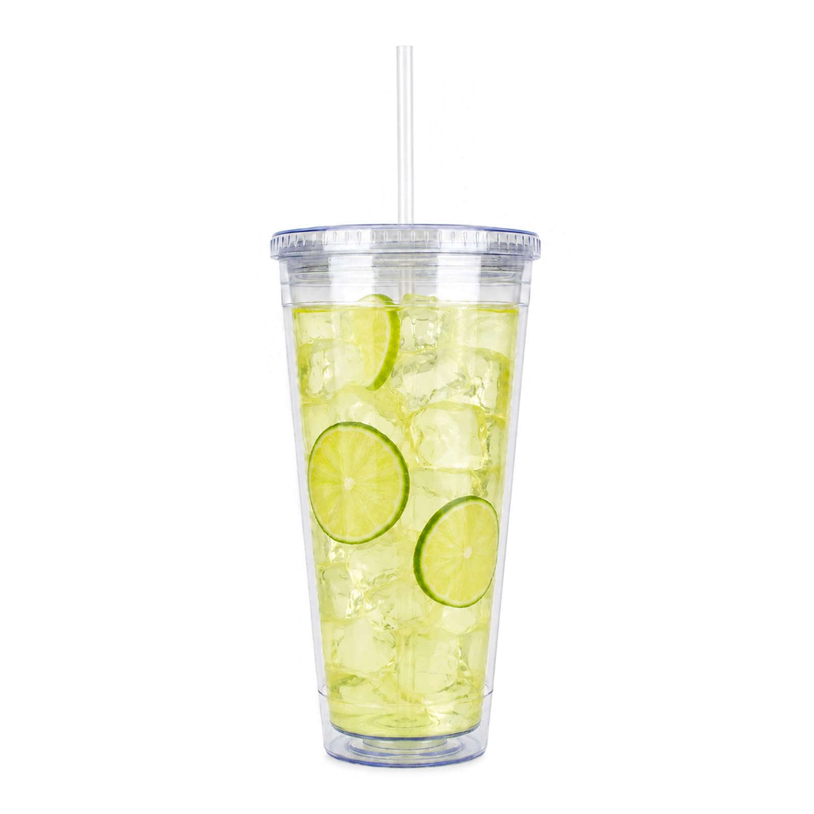 Sursip 32oz Clear Cup with Lid and Straw, Reusable Iced Lemonade Tumbler