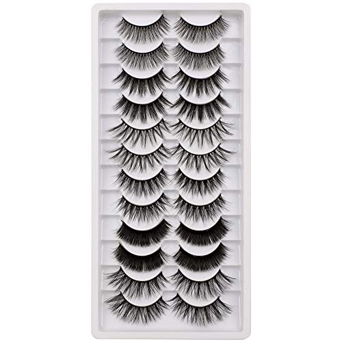 12 Pairs Faux Mink Lashes 6 Styles Natural Crossed False Eyelashes Dramatic Fluffy Handmade Lashes Pack