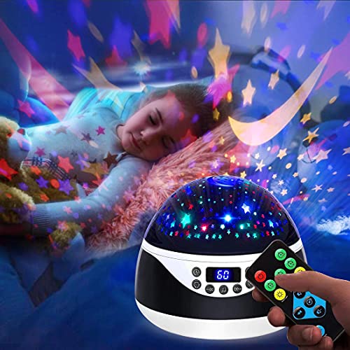 Mokoqi Night Light With Music & Timer, Star Light Projector - Sound Machine For Baby Sleeping, Birthday Gifts For Girls Boys 1-6-12, Remote Control Projection Lamp Invited Colour Starry Sky To Home #TOP7