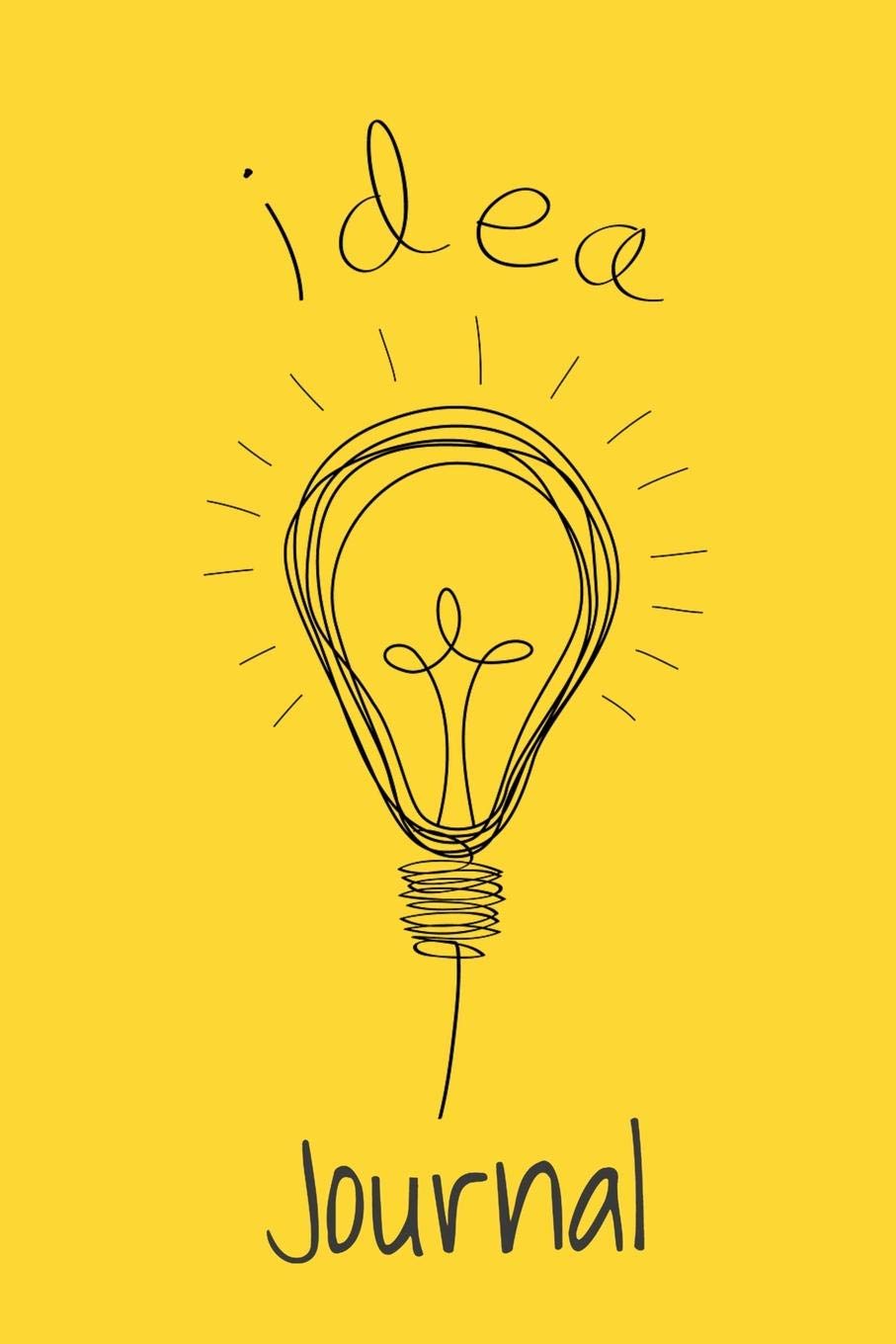 Idea Journal: Yellow Light bulb Journal Notebook 6x9