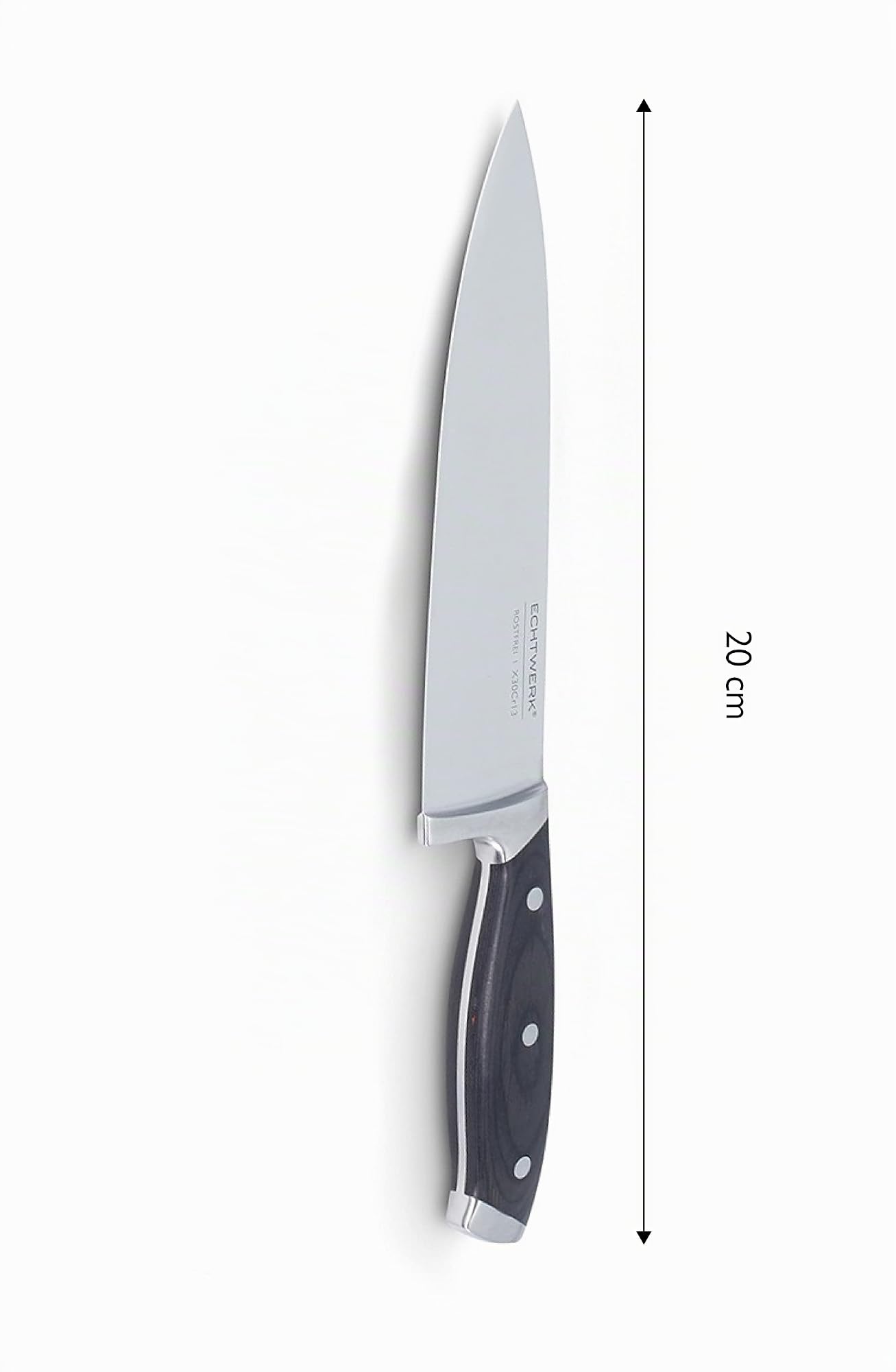 ECHTWERK Messerblock/ Küchenmesser-Set aus Akazienholz mit rutschhemmenden Gummifüßen, Inkl. Integriertem Messerschärfer, Messer aus Klingenstahl, 6tlg.