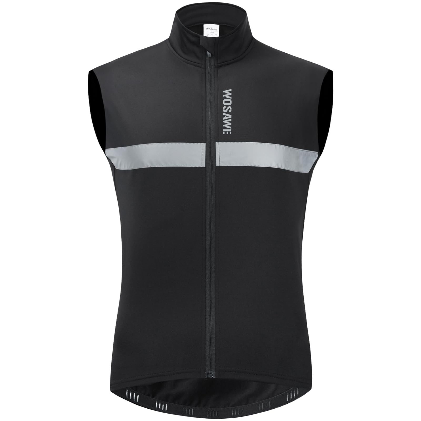 WOSAWE Homme Gilet de Cyclisme Coupe-vent, Toison Thermique Maillot Cycliste sans Manches pour Automne Hiver