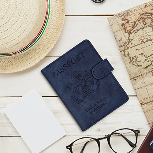Walnew Passport Holder Cover Case Rfid Passport Travel Wallet, Navy Blue #TOP6