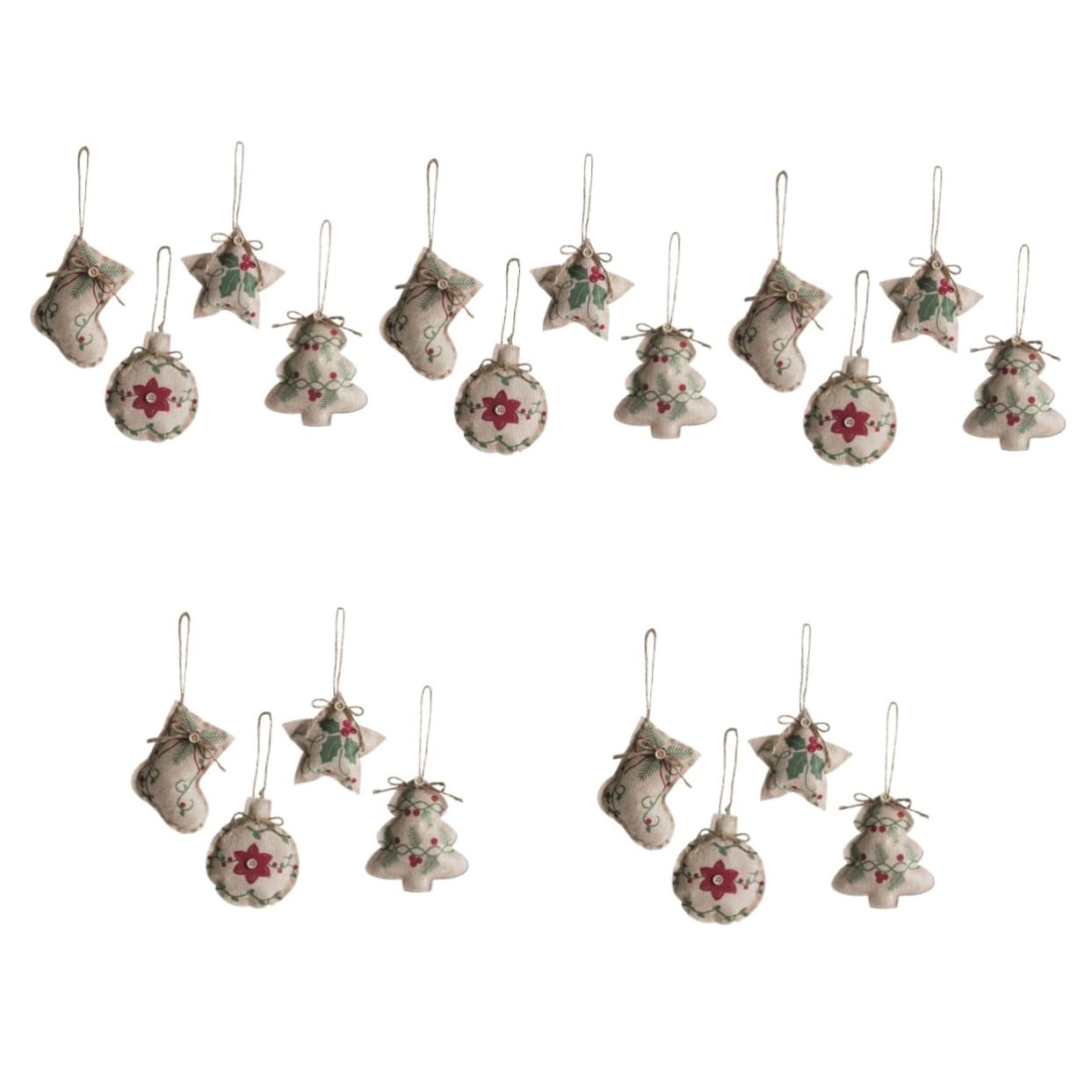Cabilock 5 Sätze Weihnachtsbaum Hängende Dekoration Künstlicher Weihnachtsbaum Weihnachts-adventskalender-Wand Goldener Weihnachtsbaum Ornamente Girlanden Colorful Pp Baumwolle 4 Stück * 5