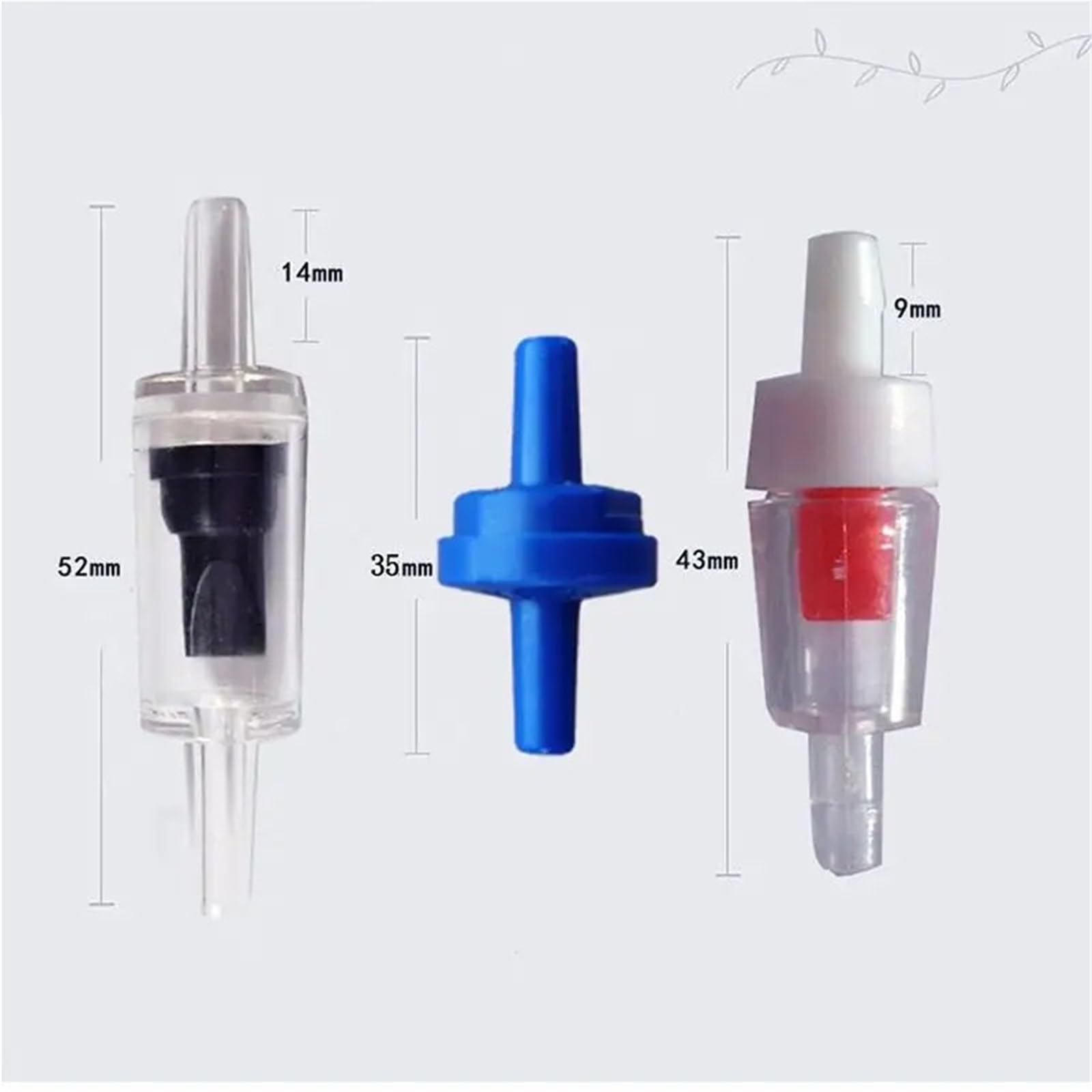 Valvola di ritegno della pompa dell'aria dell'acquario 60pcs valvole di ritegno di non ritorno della pompa dell'aria del serbatoio di pesce del diffusore di CO2 dell'acqua per il serbatoio dei