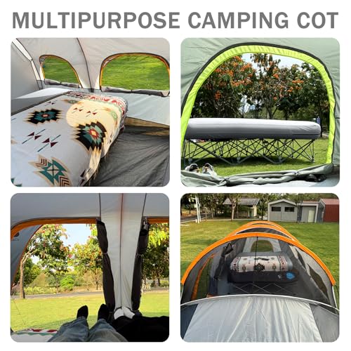 Image of KAMPKEEPER Camping Cot,Camping Cots for Adults,Folding Camping Cot with Inflatable Air Mattress and Carry Bag,for Outdoor Travel Camp Beach Vacation (not Included The Airpump)