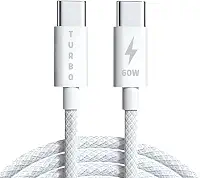 Cabo USB-C 60W Trançado em Nylon Reforçado, Compatível com iPhone 15/15 Pro/15 Pro Max/16/16 Pro/16 Pro Max/17/17 Air/17 Pro/17 Pro Max e Android, Carregamento Rápido Premium