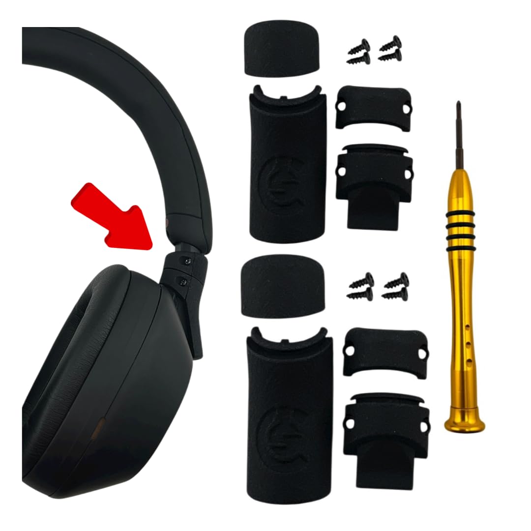 CS - Kit di riparazione per cuffie Sony WH-1000XM5 XM5, fascia rotta/parti di ricambio girevoli, colore: nero