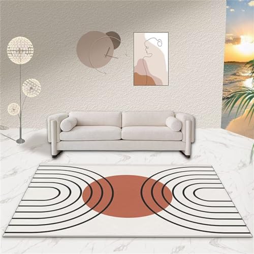Tapis de chambre ado noir 100x160cm à rayures géométriques - 2