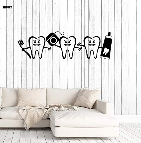 ARWY® Dental Wall Stickers for Clinic Large Vinyl Wall Decal Healthy Teeth Bathroom Dental Care Dentist Decor Stickers Mural Standard Size-image-25