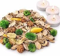 WALWI Duftpotpourri Set Sandelholz & Patschuli |Warmer Raumduft und stilvolle Tischdekoration mit 3 duftneutralen Teelichtern