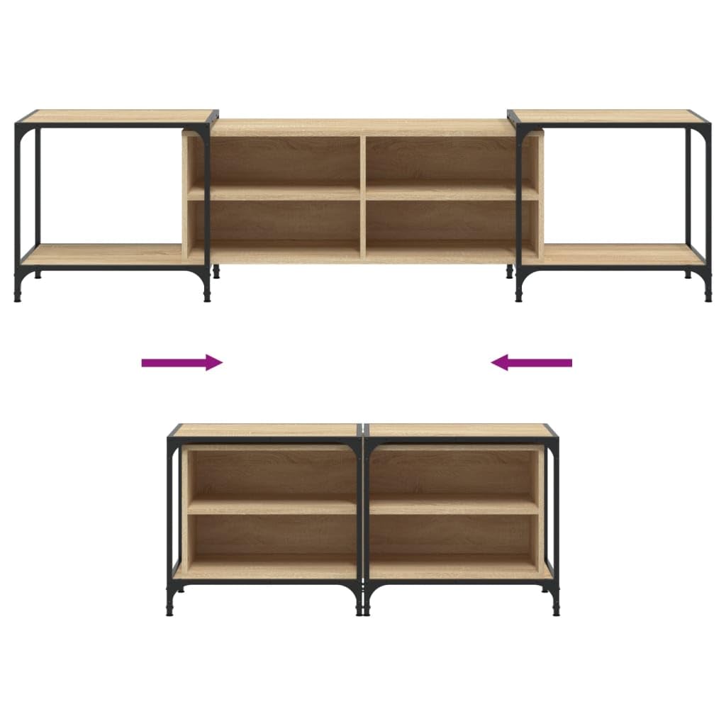 vidaXL Mobile Porta TV Rovere Sonoma 203x37x50 cm in Legno Multistrato