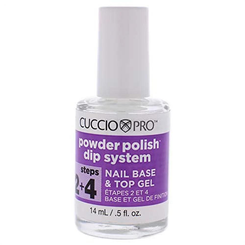 Cuccio Powder Polish Dip System Steps 2 & 4 Nail Base & Top Gel + Step 3 Layering Gel Duo Set – 0.5 oz Each – Professional Nail Dipping System for Long-Lasting, High-Gloss Finish