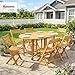 Outsunny Gartenmöbel Set FSC Akazienholz Sitzgruppe 7-teilig Klappbar Tisch mit 6 Klappstühlen Rolle Schirmloch Lamellendesign, wetterfest Essgruppe Gartengarnitur Gartenset für Terrasse Naturholz