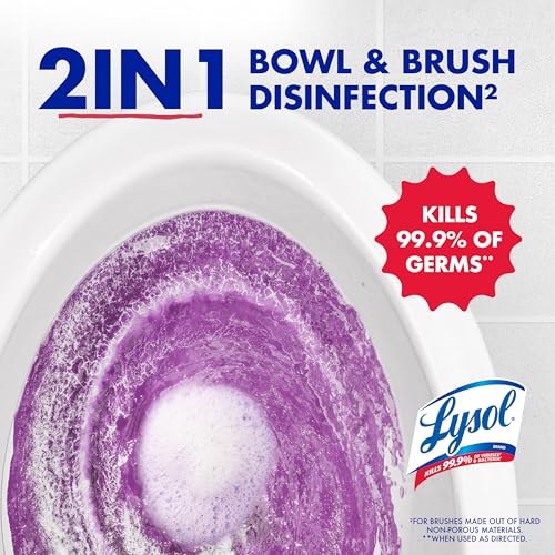 Image of Lysol Toilet Bowl Cleaner Gel, For Cleaning and Disinfecting, Septic Safe Toilet Bowl Cleaner, Lavender & Cotton Blossom Scent, 24 oz, (Pack of 2)