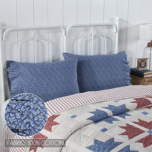 VHC-Brands-Celebration-Farmhouse-Ruffled-Pillow-Cases-Standard-Floral-Blue-21×26-Set-of-2 VHC Brands Celebration Farmhouse Ruffled Pillow Cases Standard Floral Blue 21×26 Set of 2