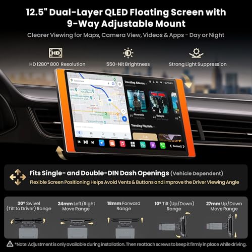 Image of X10 AI ScenePilot 12.5 inch QLED Touchscreen Android Car Stereo with Dash Cam