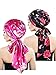 Blulu 2 Pieces Soft Satin Head Scarf Sleeping Cap Bonnet Headwear Head Cover Turbans for Women (Set 2)
