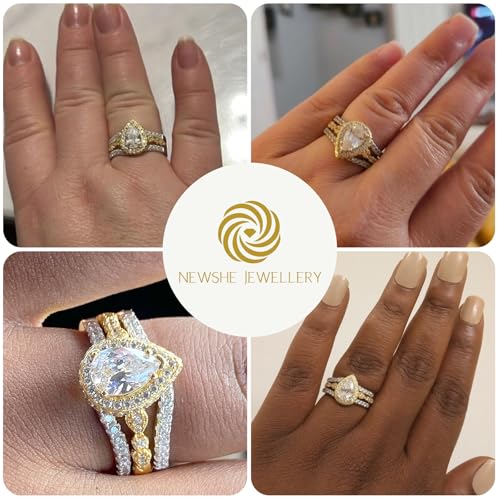 Image of Newshe Jewellery Wedding Rings for Women Bridal Sets Engagement Ring