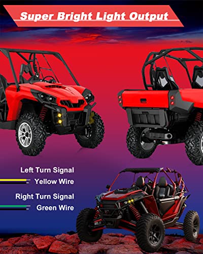 Image of NTHREEAUTO UTV Turn Signal Kit with Pre-Wired, Plug and Play UTV ATV Blinker with Rocker Switch, Hazard Light, Universal Street Legal Kit Compatible with Polaris, Ranger, Kawasaki, Can-Am, Yamaha