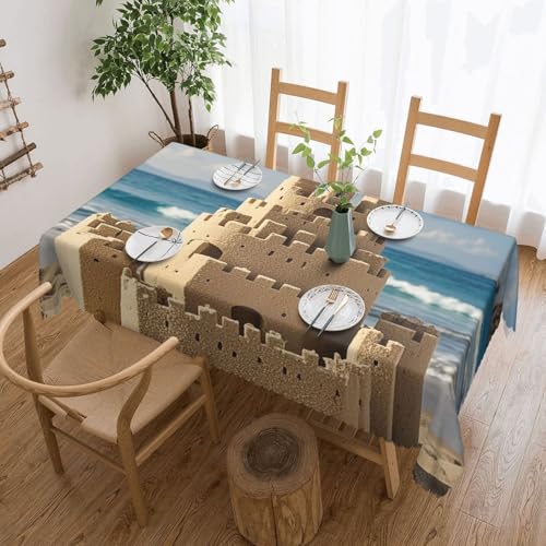 Nappe château de sable premium nappe rectangle déperlante de table 137X183Cm - 2