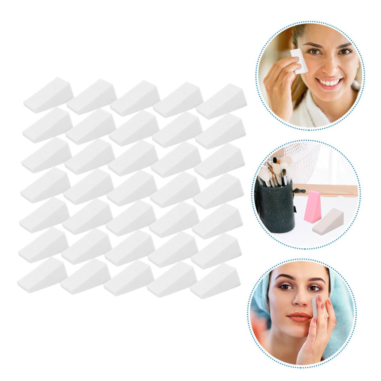 minkissy 150piezas Esponjas De Maquillaje Triangulares Herramienta De Maquillaje y Duradera Para Uso Húmedo y Seco Para Base Líquida y Polvos Compactos